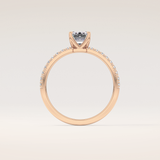 1.02 CT Emerald Shaped Pave Moissanite Engagement Ring