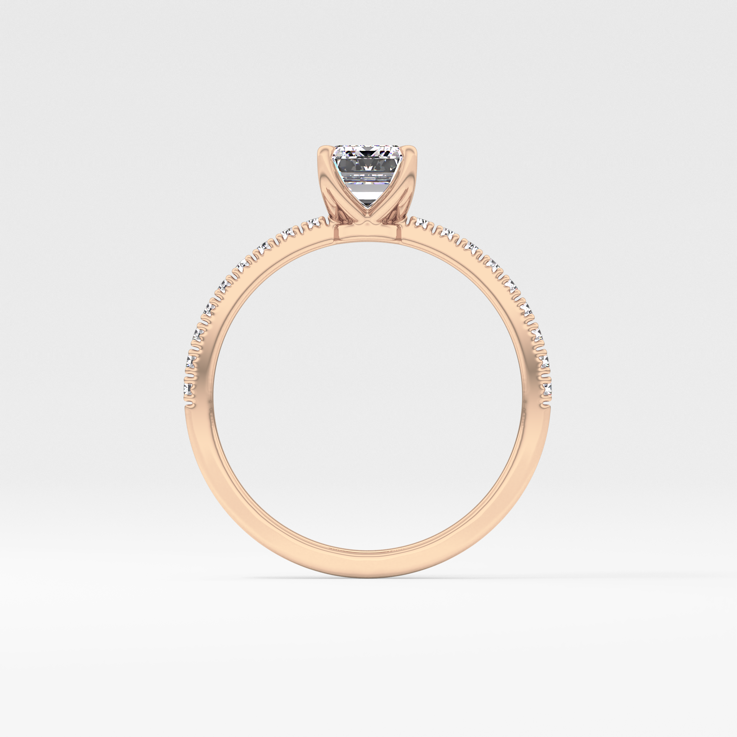 Emerald Pave Lab Grown Diamond Engagement Ring