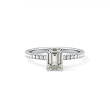 Emerald Pave Lab Grown Diamond Engagement Ring