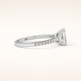 1.02 CT Emerald Shaped Pave Moissanite Engagement Ring