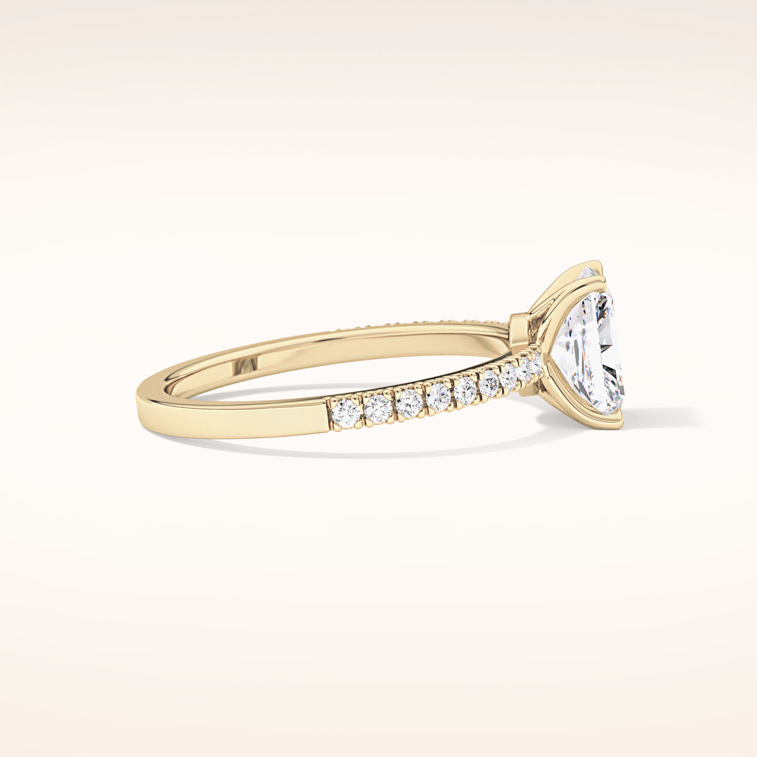 1.21 CT Radiant Shaped Pave Moissanite Engagement Ring