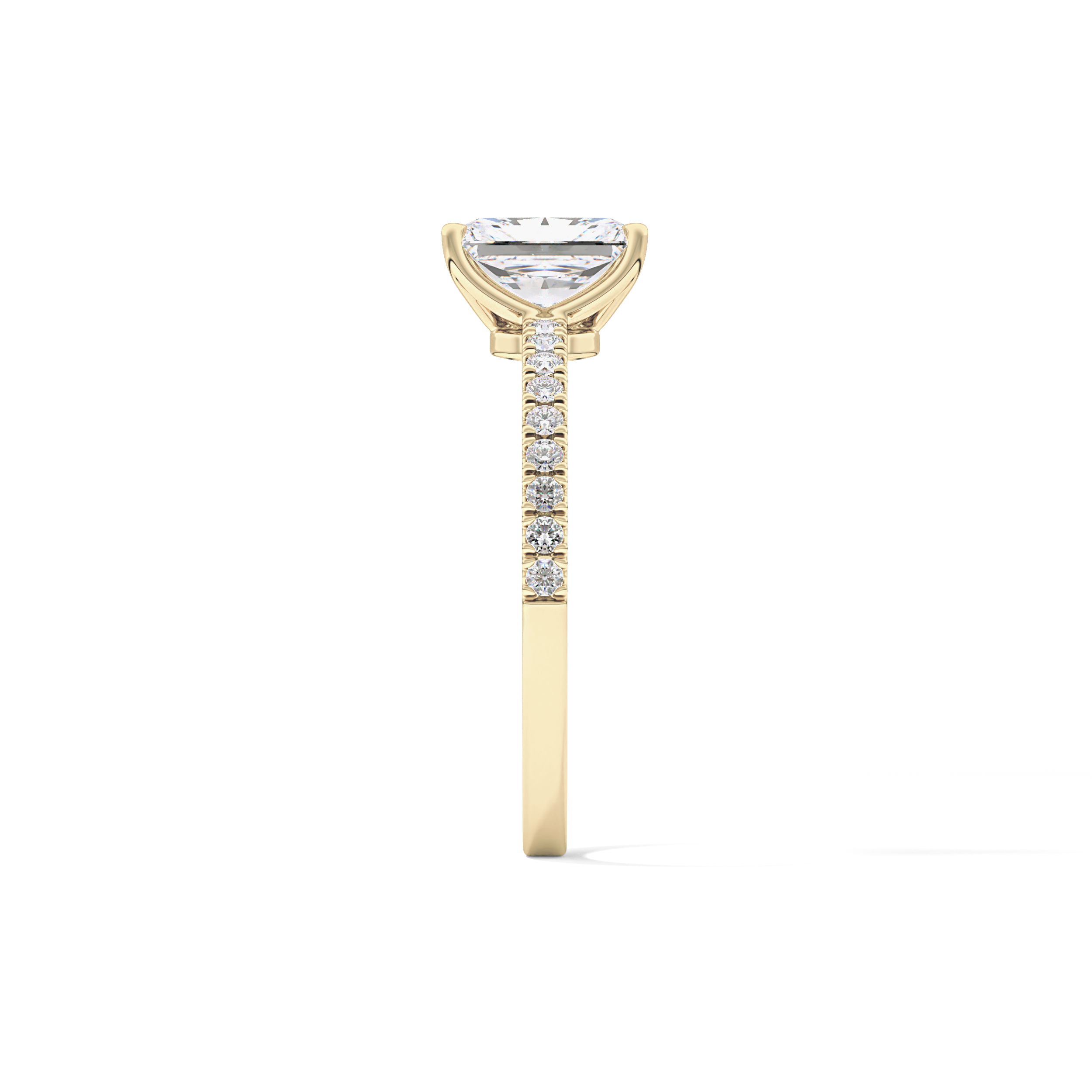 Radiant Pave Lab Grown Diamond Engagement Ring