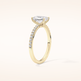 1.21 CT Radiant Shaped Pave Moissanite Engagement Ring