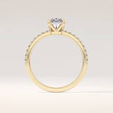 1.21 CT Radiant Shaped Pave Moissanite Engagement Ring