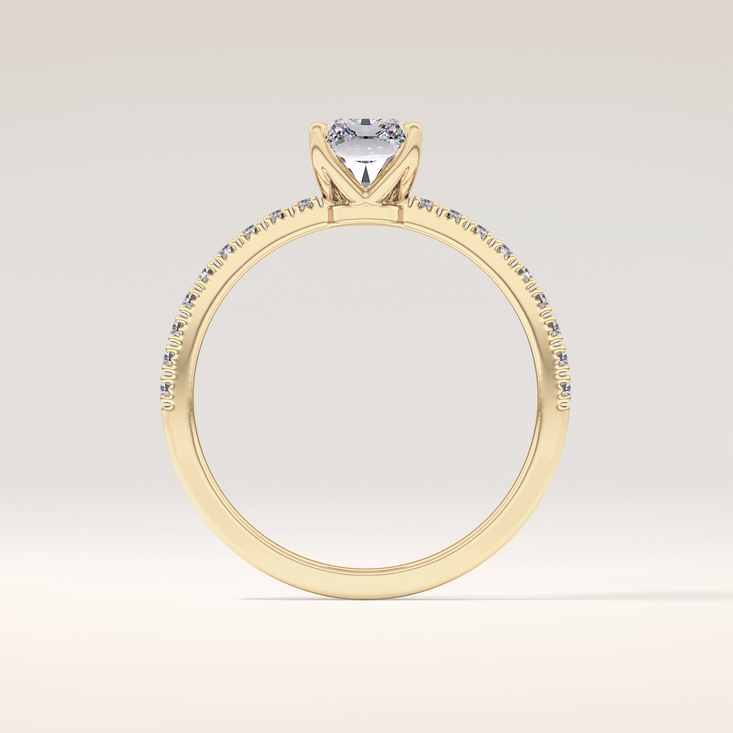 1.21 CT Radiant Shaped Pave Moissanite Engagement Ring
