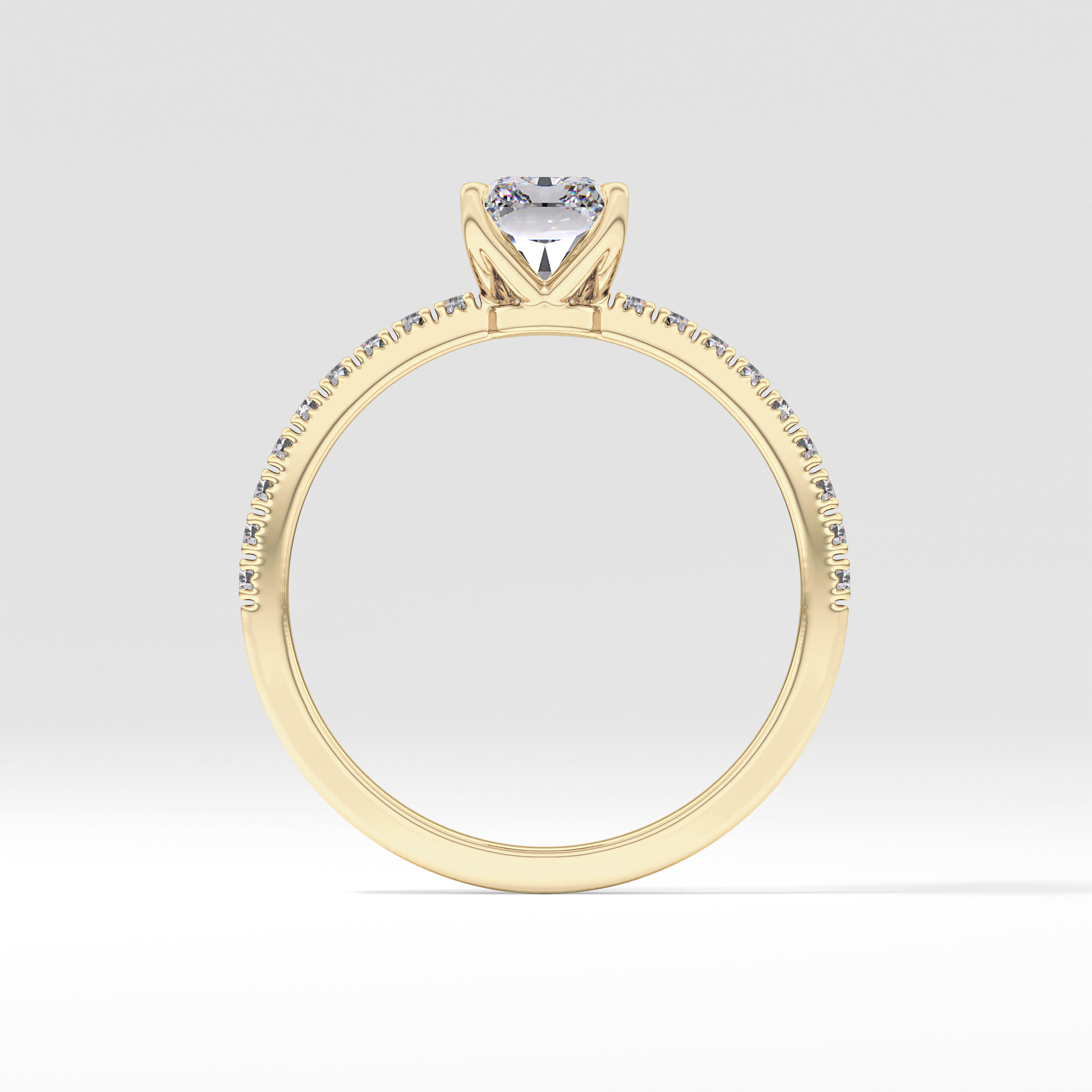Radiant Pave Lab Grown Diamond Engagement Ring