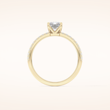 1.21 CT Radiant Shaped Pave Moissanite Engagement Ring