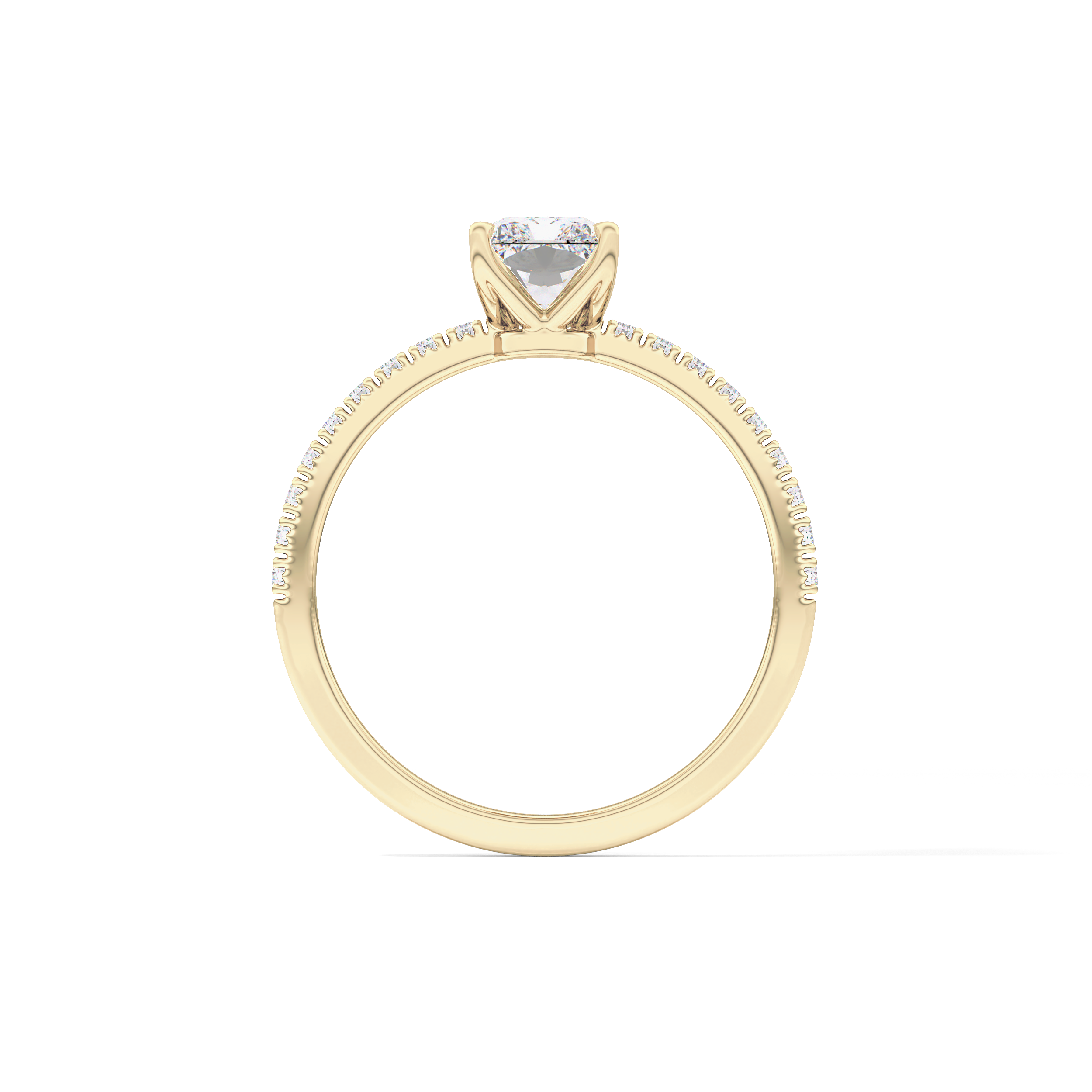 Radiant Pave Lab Grown Diamond Engagement Ring