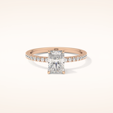 1.21 CT Radiant Shaped Pave Moissanite Engagement Ring