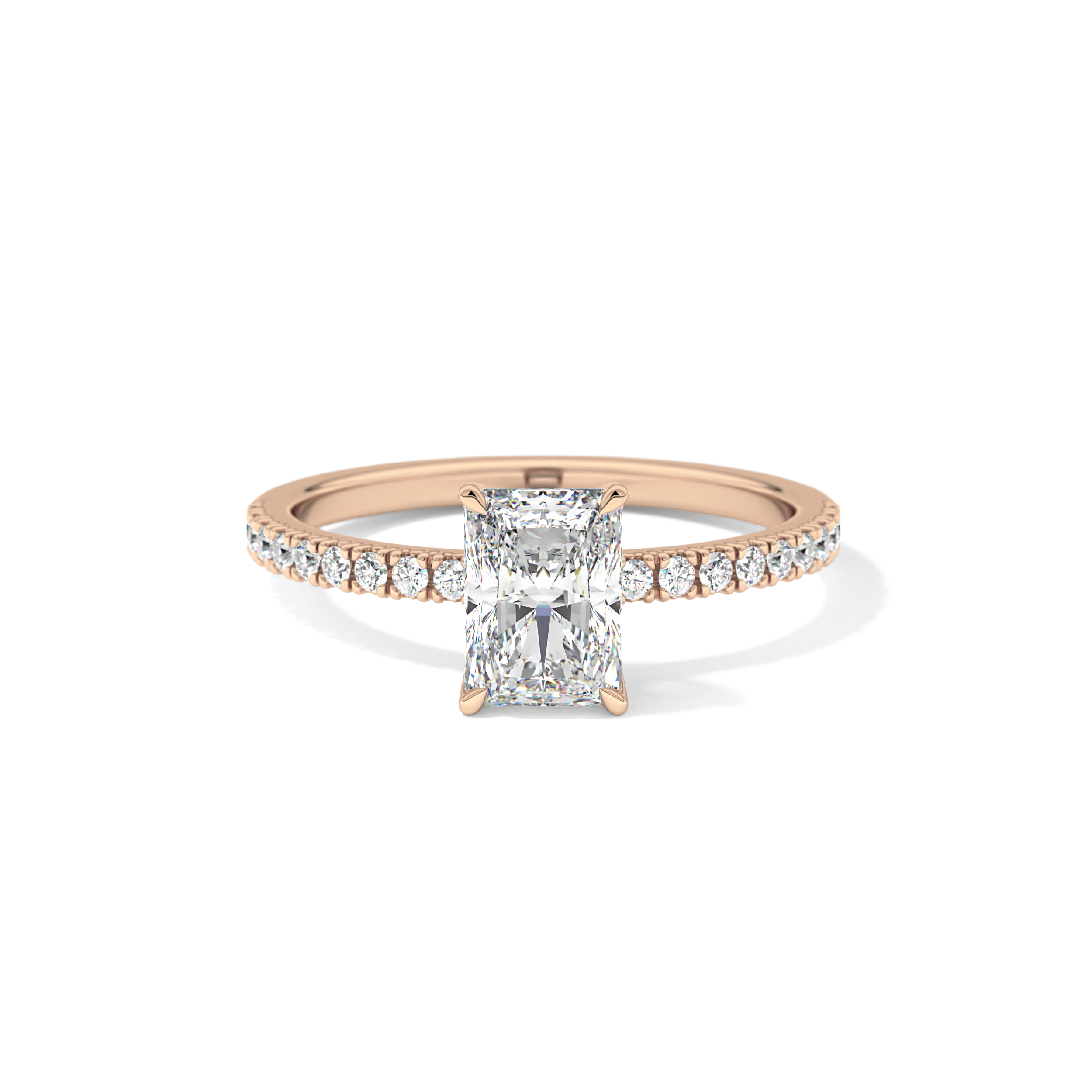 Radiant Pave Lab Grown Diamond Engagement Ring