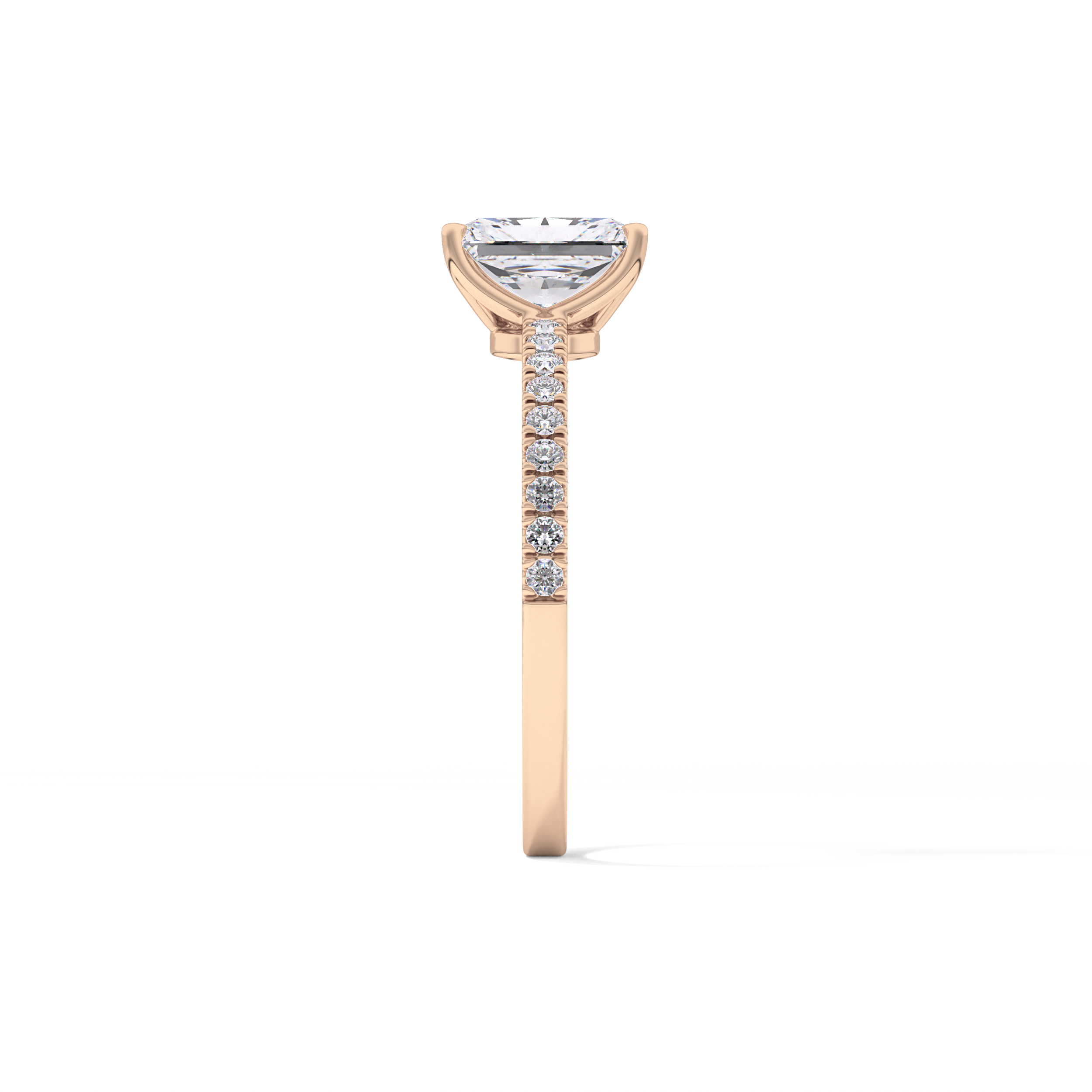 Radiant Pave Lab Grown Diamond Engagement Ring