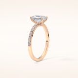1.21 CT Radiant Shaped Pave Moissanite Engagement Ring