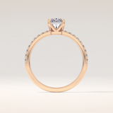 1.21 CT Radiant Shaped Pave Moissanite Engagement Ring