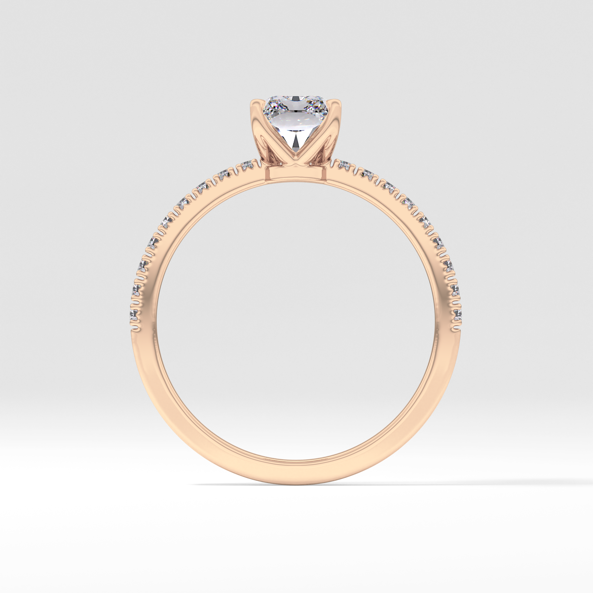 Radiant Pave Lab Grown Diamond Engagement Ring