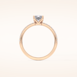 1.21 CT Radiant Shaped Pave Moissanite Engagement Ring