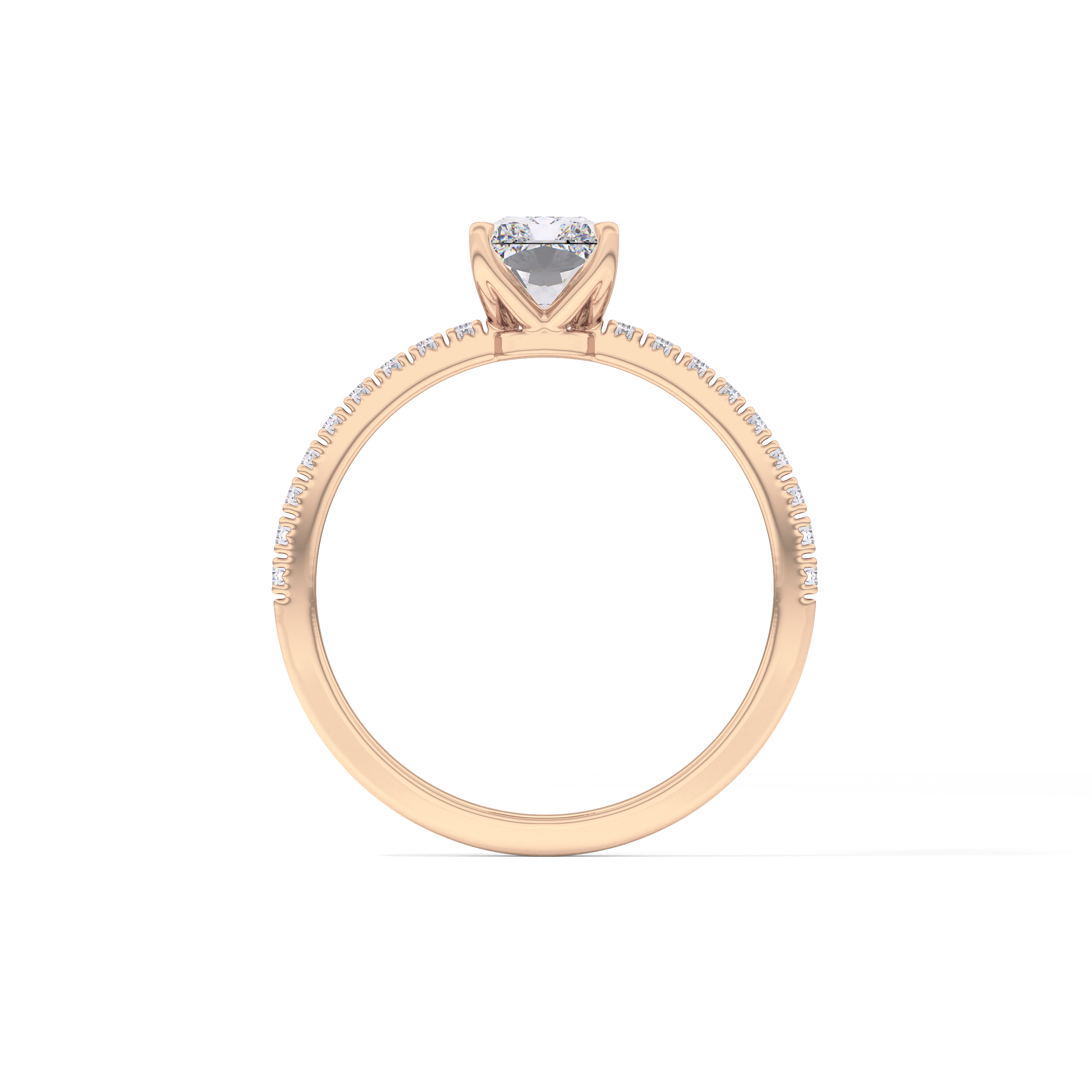Radiant Pave Lab Grown Diamond Engagement Ring