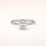 1.21 CT Radiant Shaped Pave Moissanite Engagement Ring