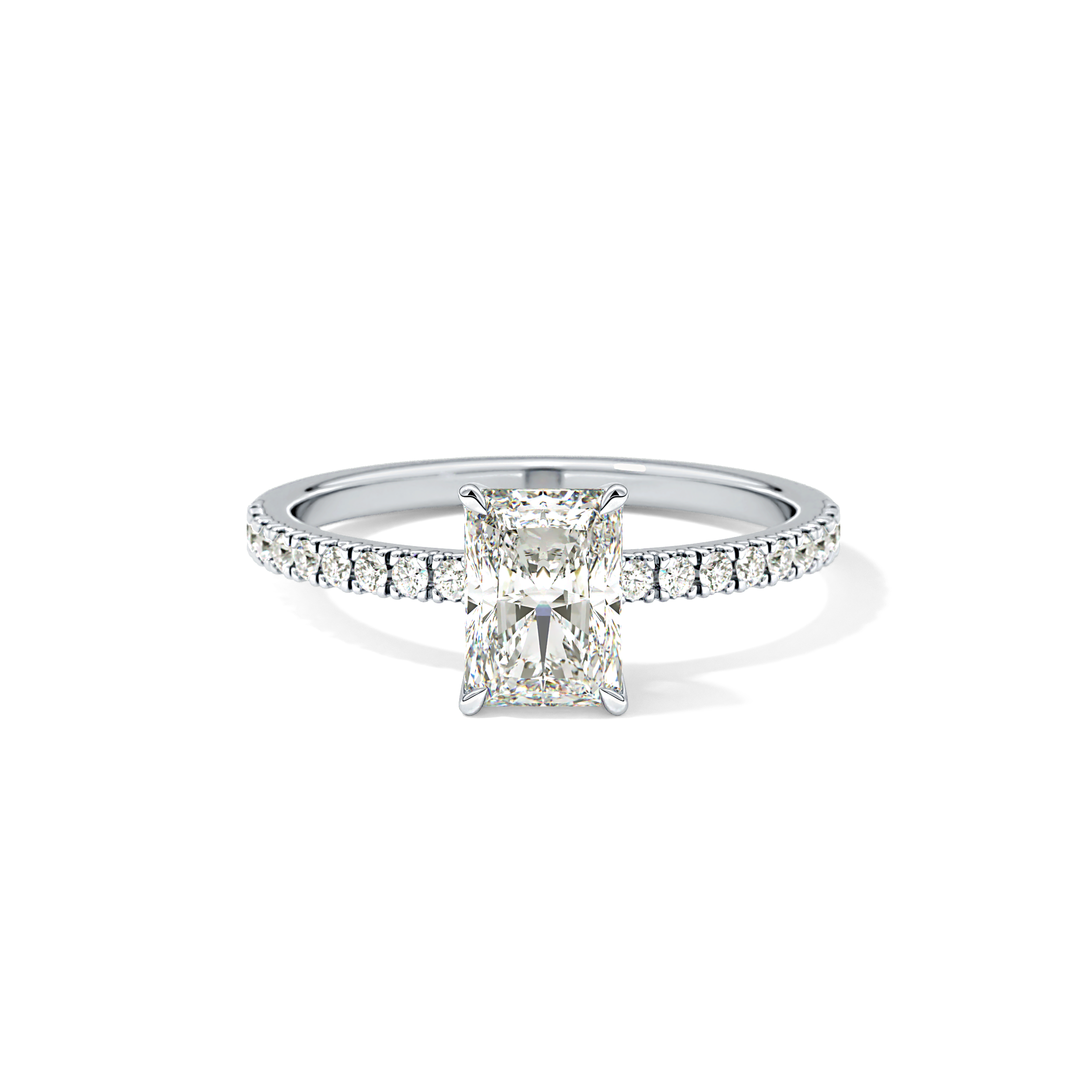 Radiant Pave Lab Grown Diamond Engagement Ring