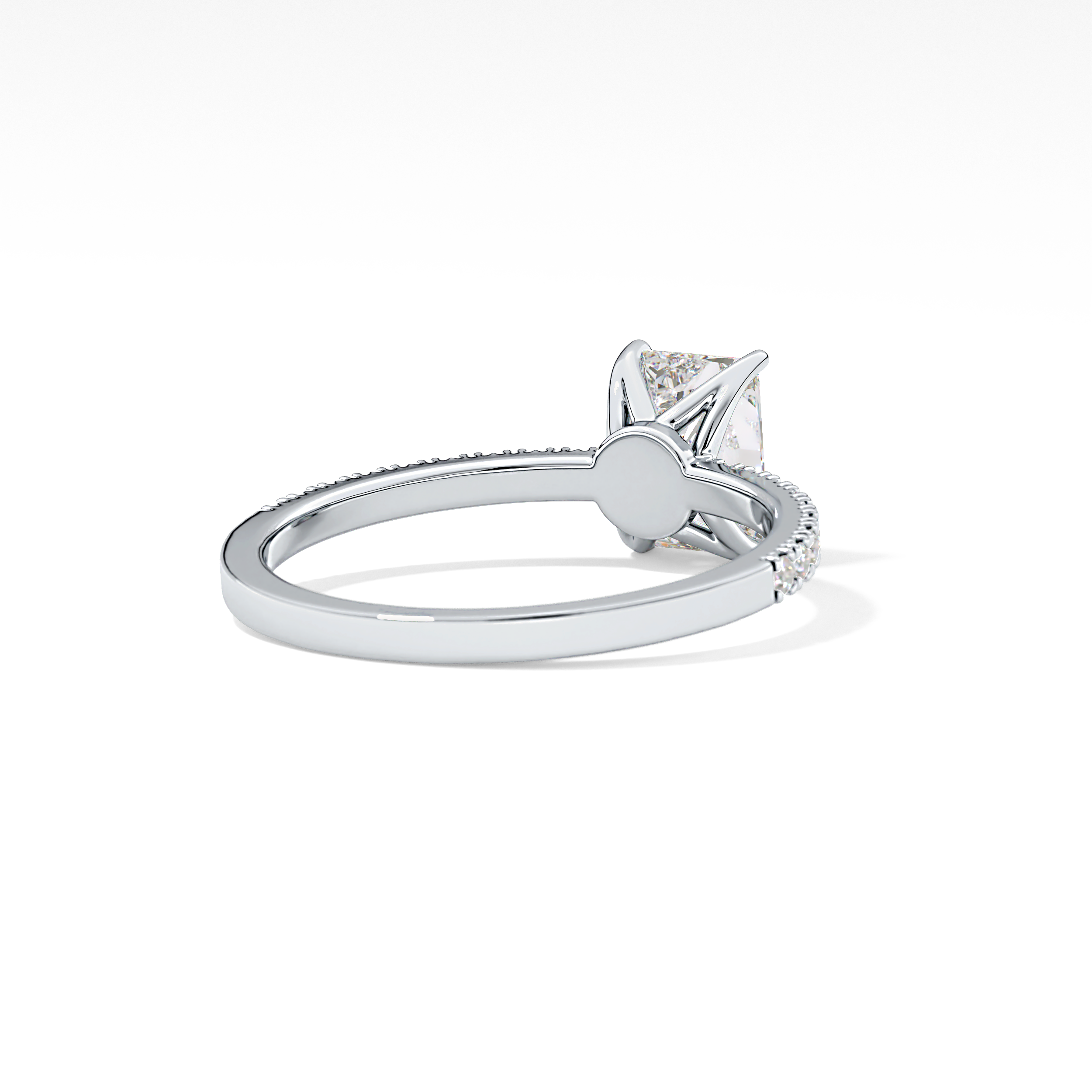 Radiant Pave Lab Grown Diamond Engagement Ring