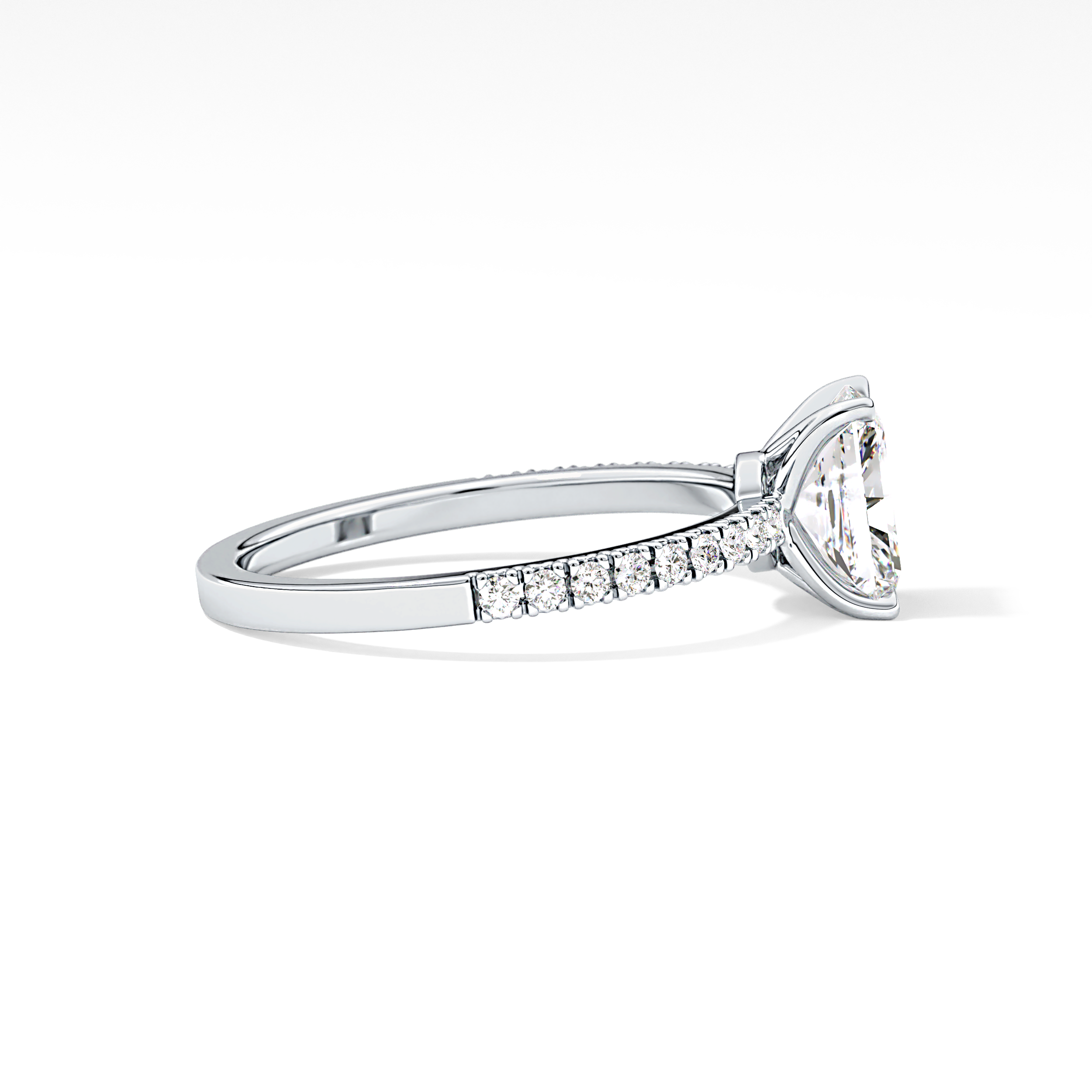 Radiant Pave Lab Grown Diamond Engagement Ring