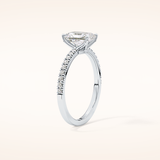 1.21 CT Radiant Shaped Pave Moissanite Engagement Ring