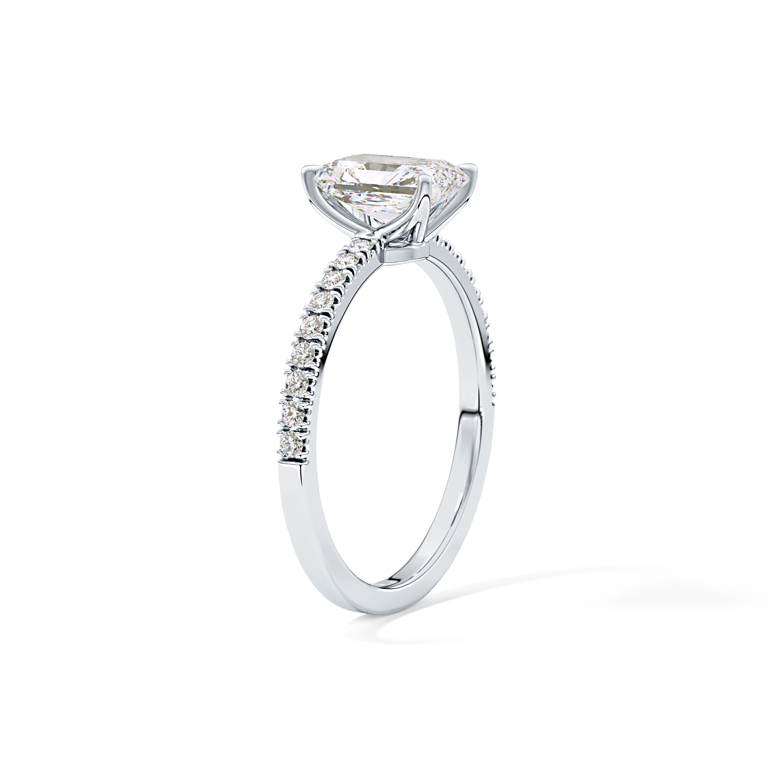 Radiant Pave Lab Grown Diamond Engagement Ring
