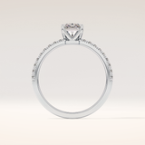 1.21 CT Radiant Shaped Pave Moissanite Engagement Ring