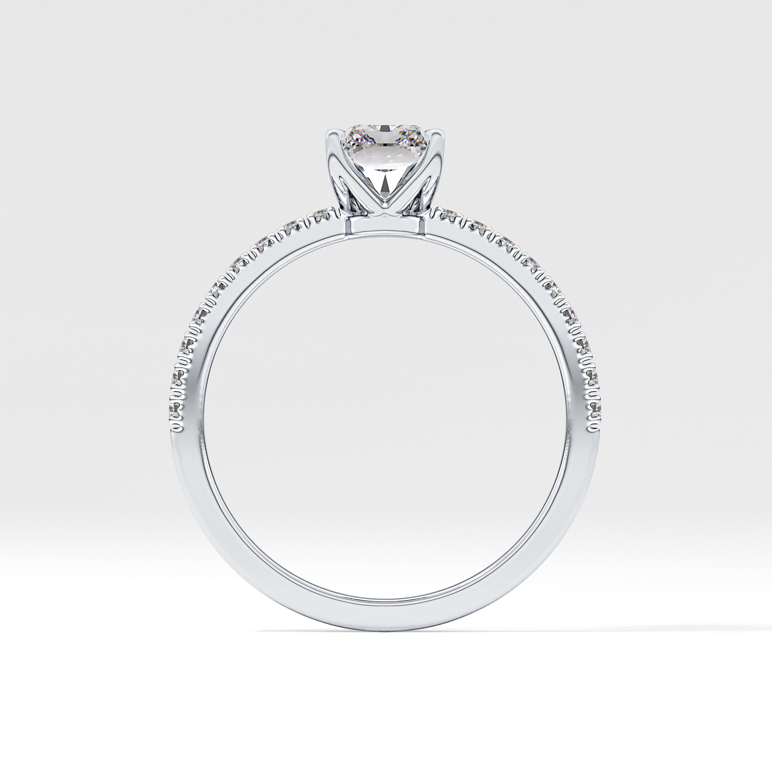Radiant Pave Lab Grown Diamond Engagement Ring