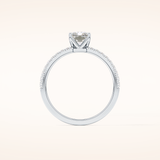 1.21 CT Radiant Shaped Pave Moissanite Engagement Ring