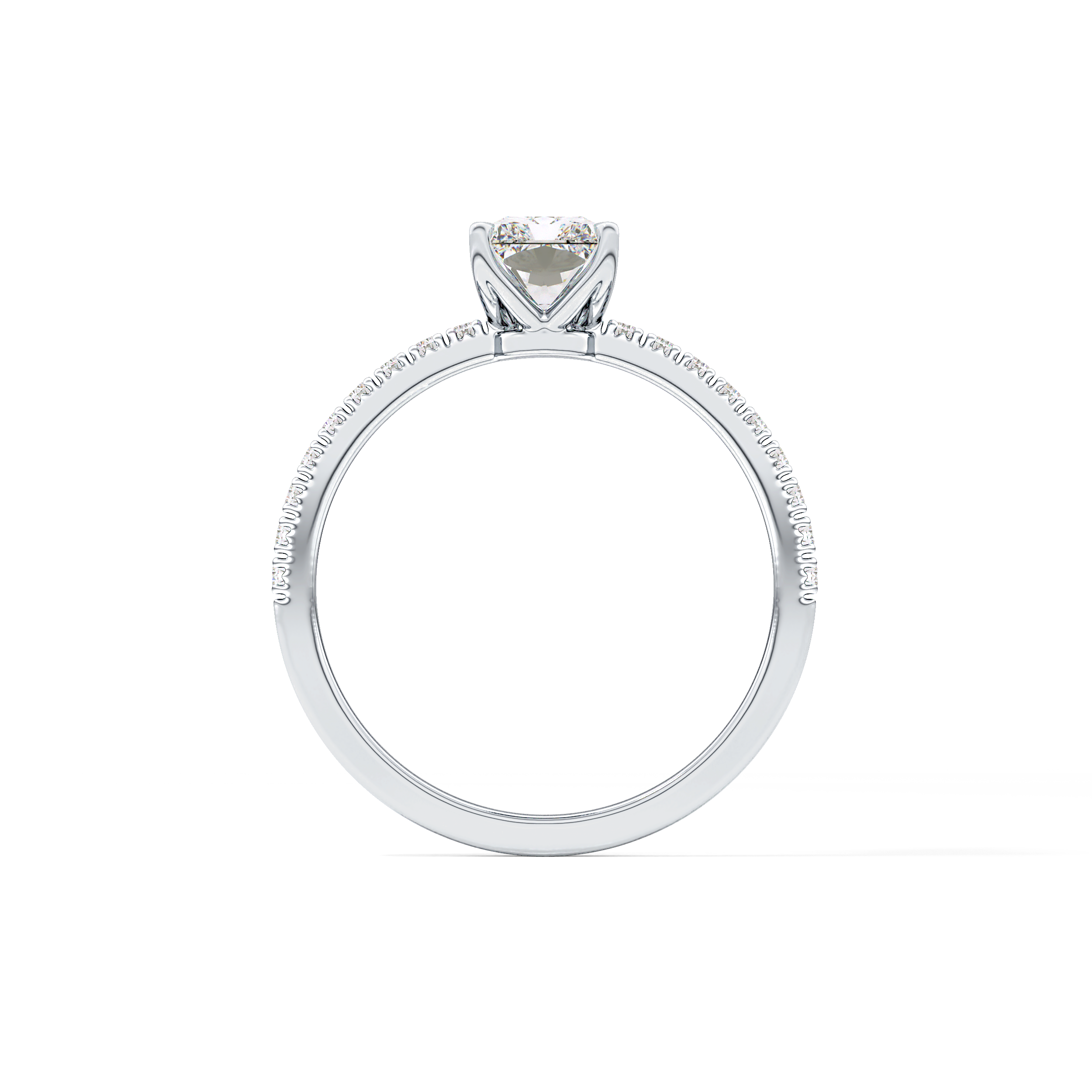 Radiant Pave Lab Grown Diamond Engagement Ring