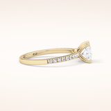 1.04 CT Princess Shaped Pave Moissanite Engagement Ring