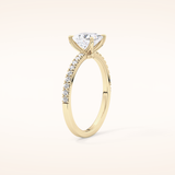 1.04 CT Princess Shaped Pave Moissanite Engagement Ring