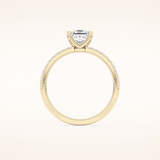 1.04 CT Princess Shaped Pave Moissanite Engagement Ring