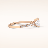 1.04 CT Princess Shaped Pave Moissanite Engagement Ring