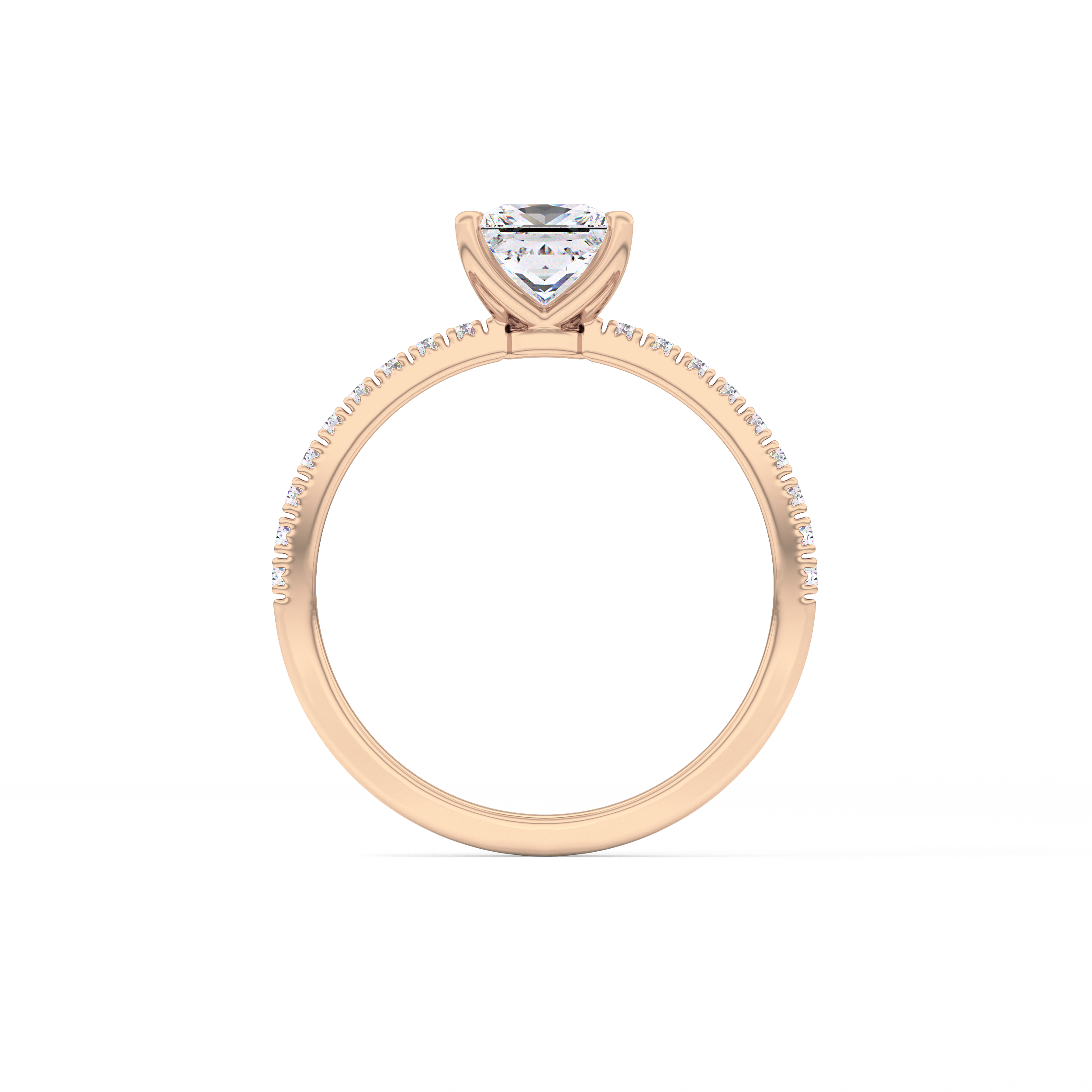 Princess Pave Lab Grown Diamond Engagement Ring