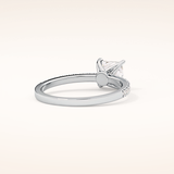 1.04 CT Princess Shaped Pave Moissanite Engagement Ring