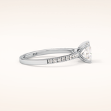 1.04 CT Princess Shaped Pave Moissanite Engagement Ring