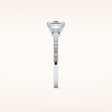 1.04 CT Princess Shaped Pave Moissanite Engagement Ring