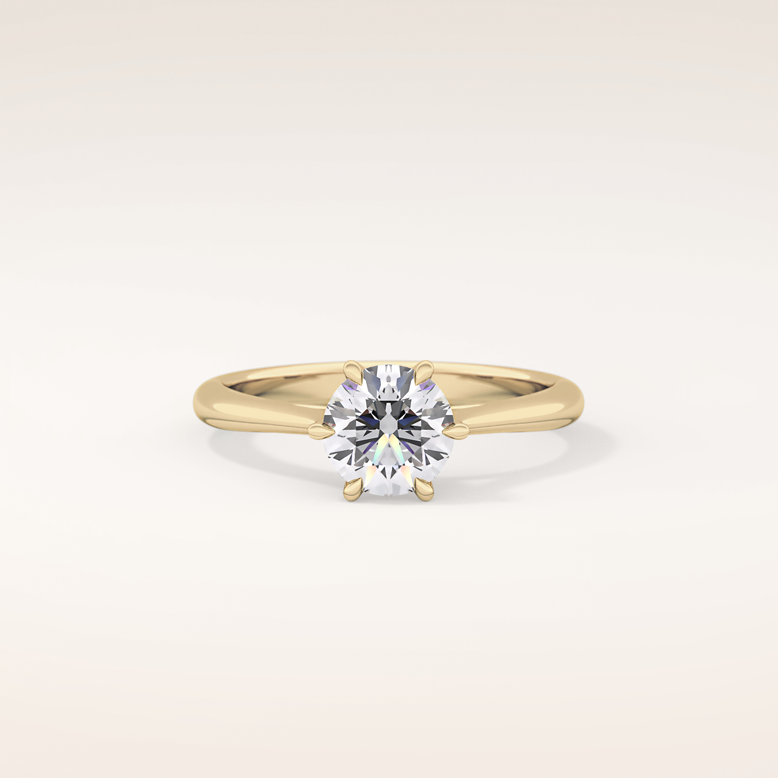 1.03 CT Round Shaped Solitaire Moissanite Engagement Ring