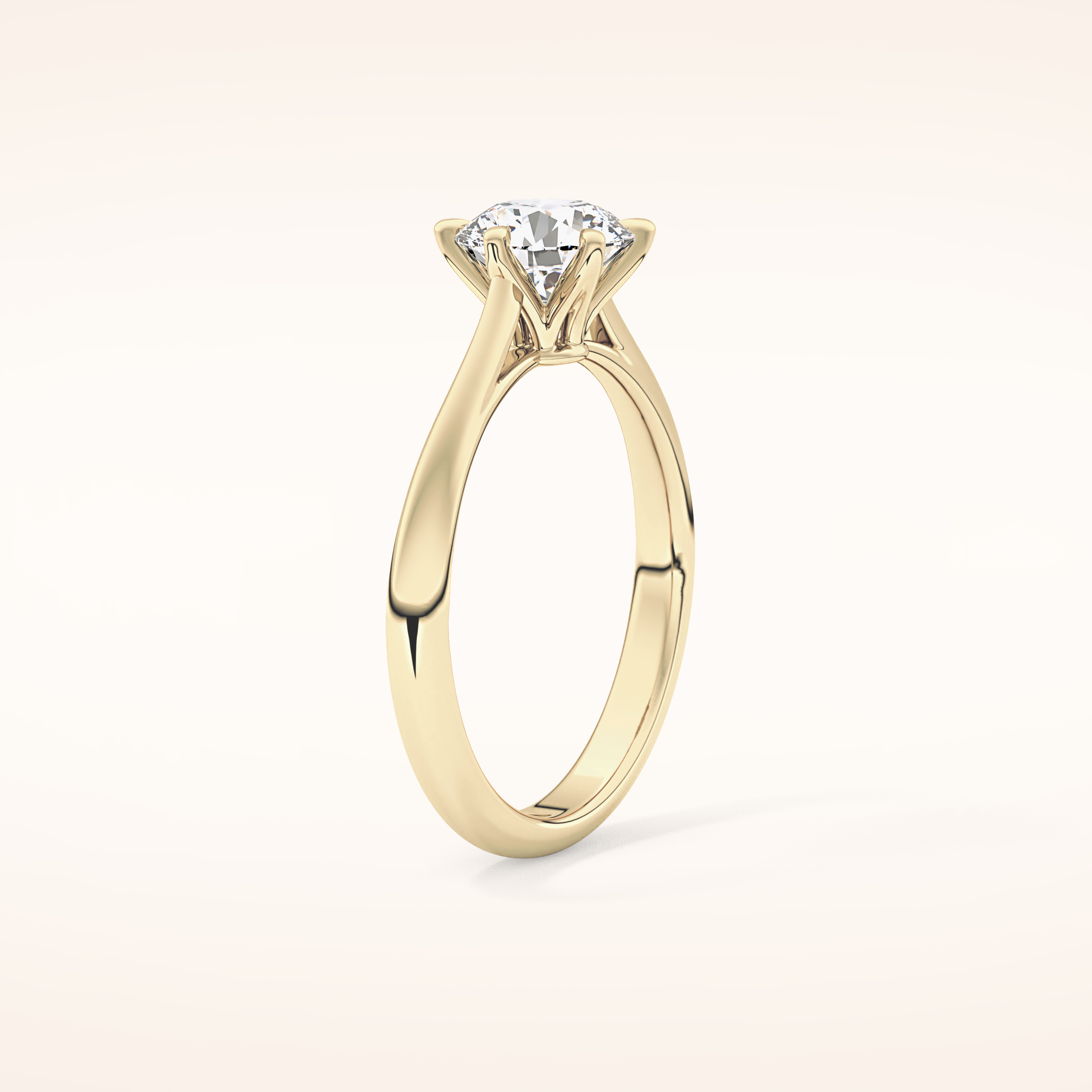 1.03 CT Round Shaped Solitaire Moissanite Engagement Ring