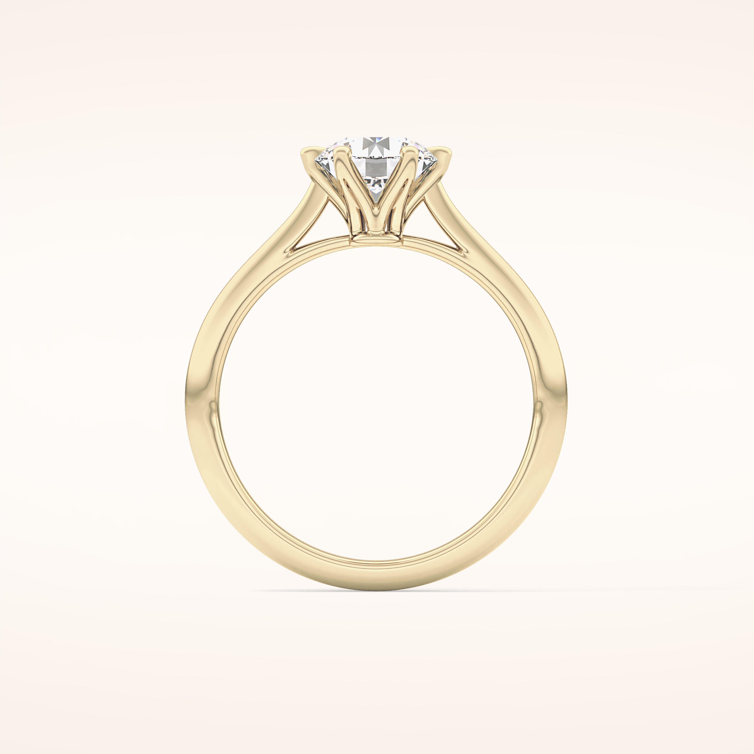1.03 CT Round Shaped Solitaire Moissanite Engagement Ring
