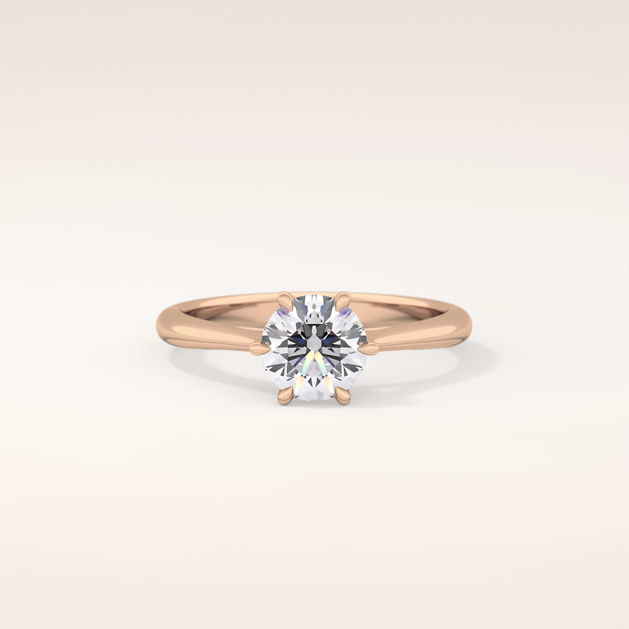 1.03 CT Round Shaped Solitaire Moissanite Engagement Ring