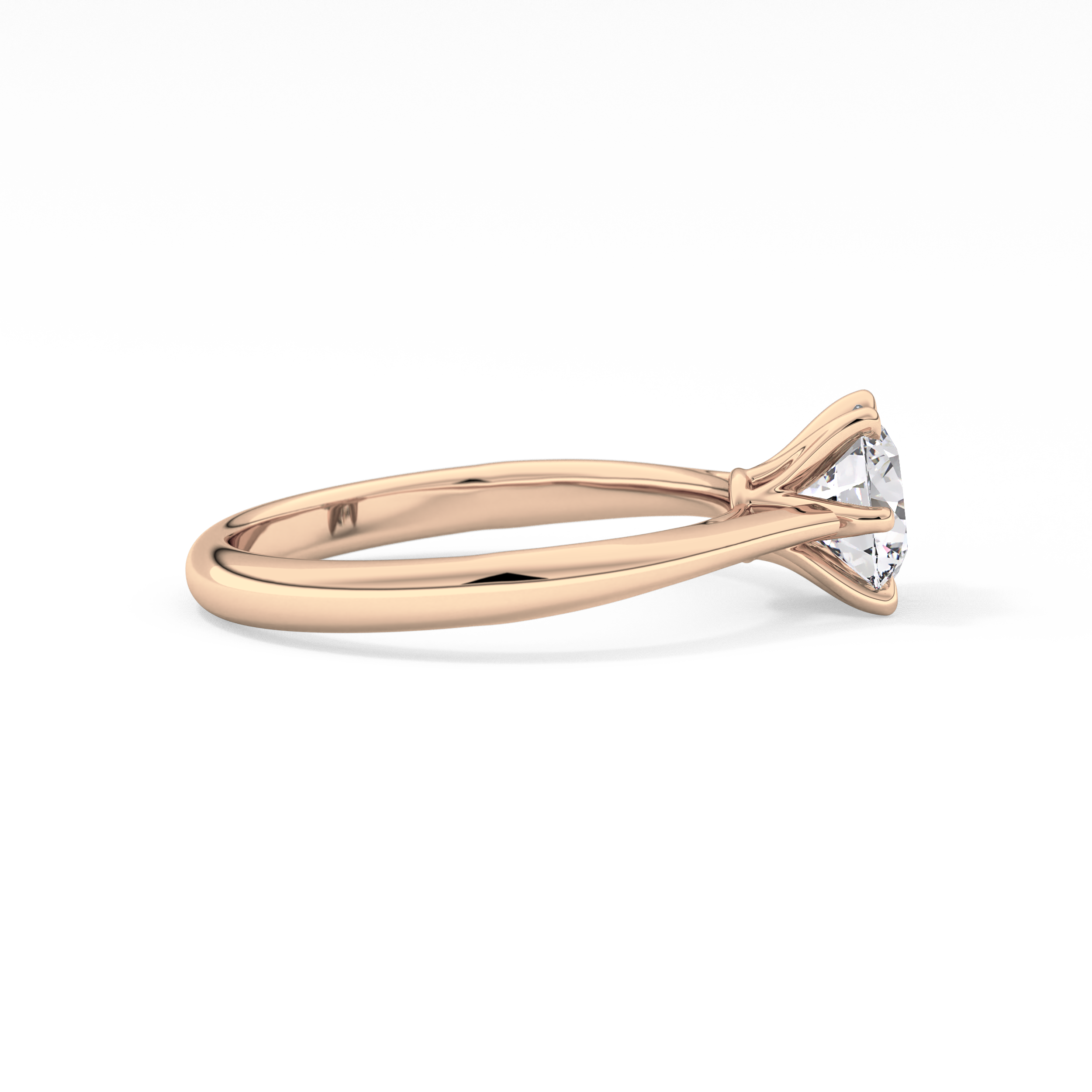 Round Solitaire Lab Grown Diamond Engagement Ring