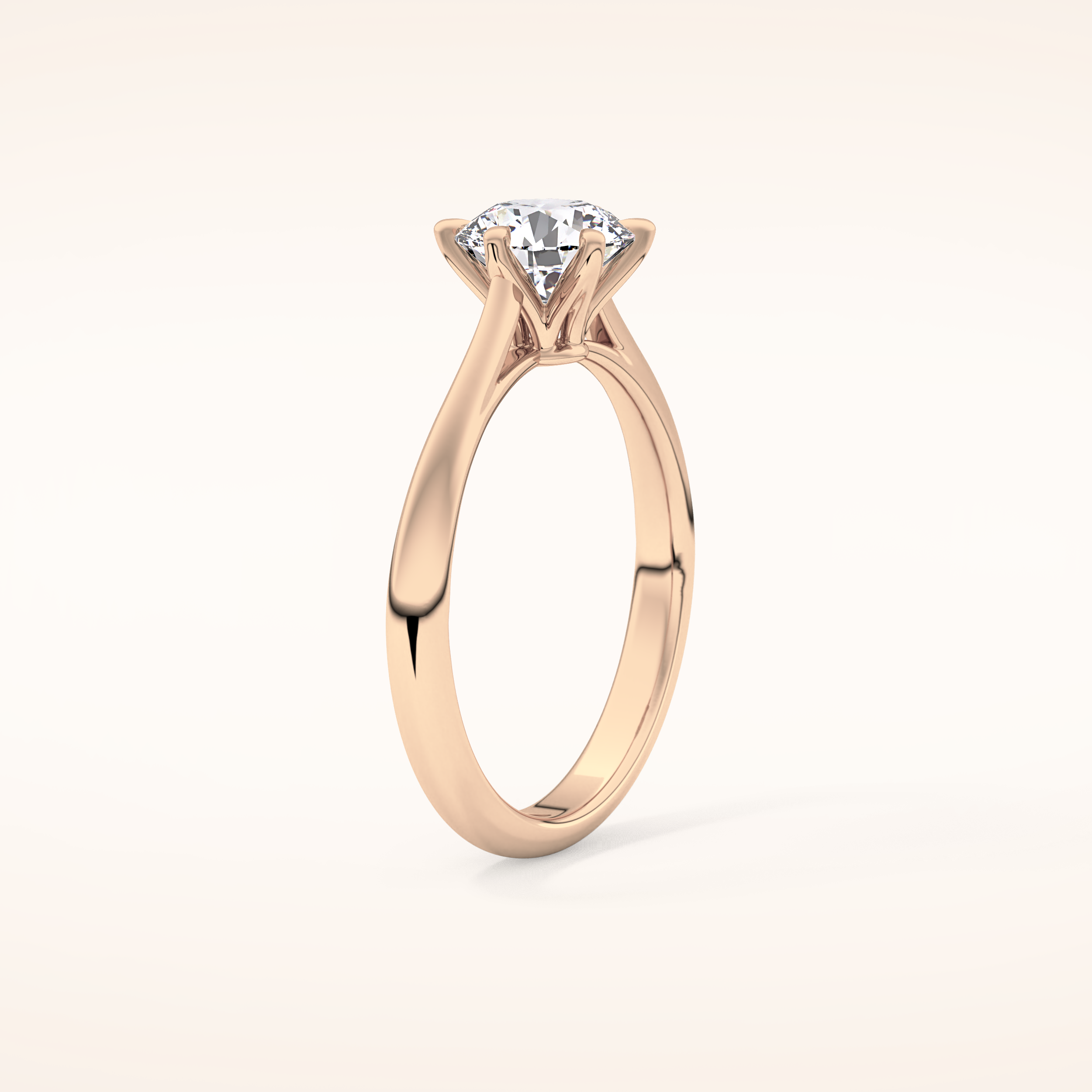 1.03 CT Round Shaped Solitaire Moissanite Engagement Ring