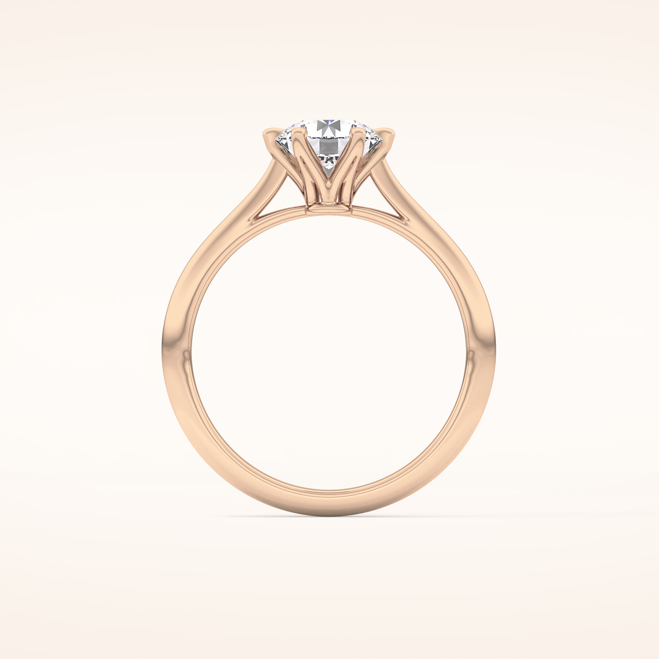 1.03 CT Round Shaped Solitaire Moissanite Engagement Ring