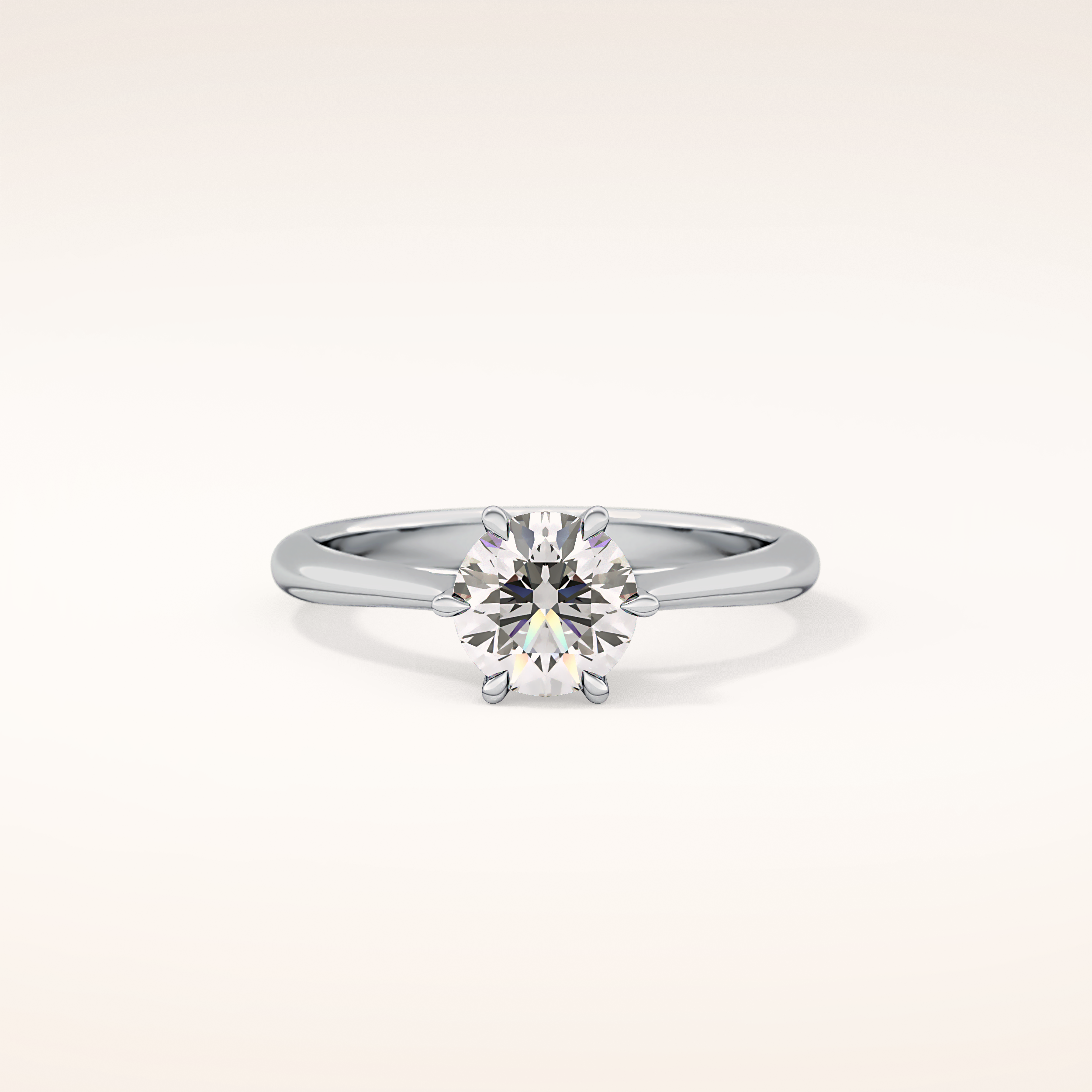1.03 CT Round Shaped Solitaire Moissanite Engagement Ring