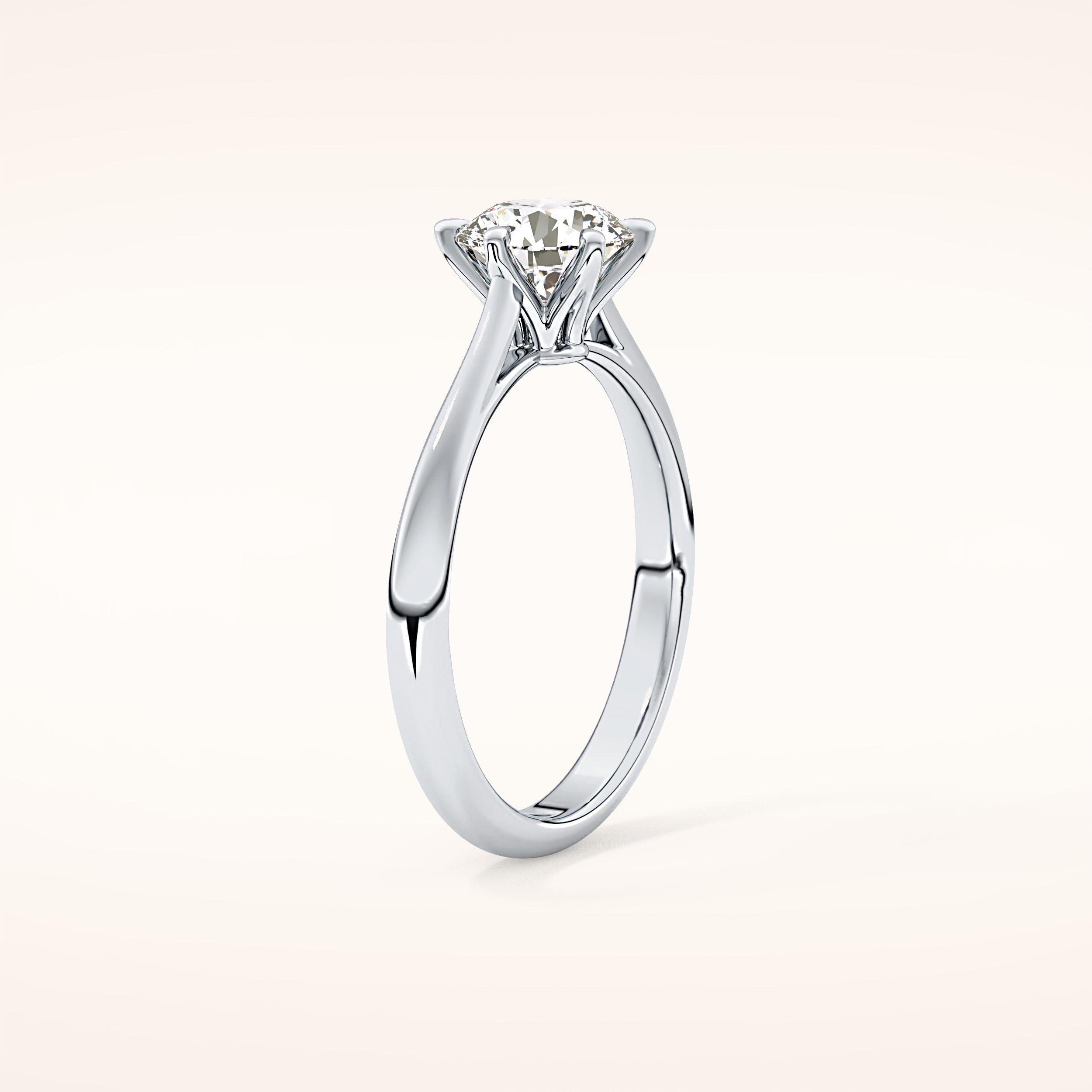 1.03 CT Round Shaped Solitaire Moissanite Engagement Ring