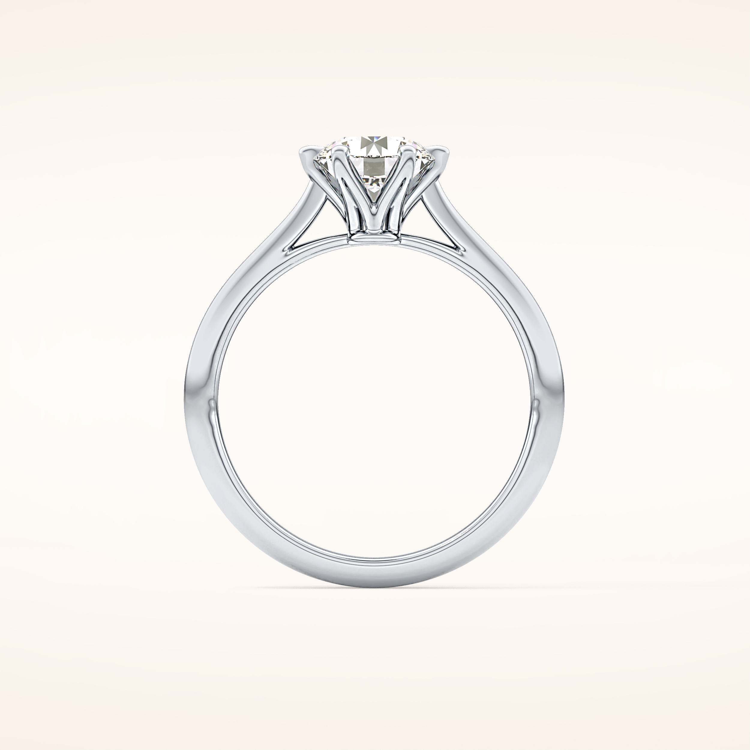 1.03 CT Round Shaped Solitaire Moissanite Engagement Ring