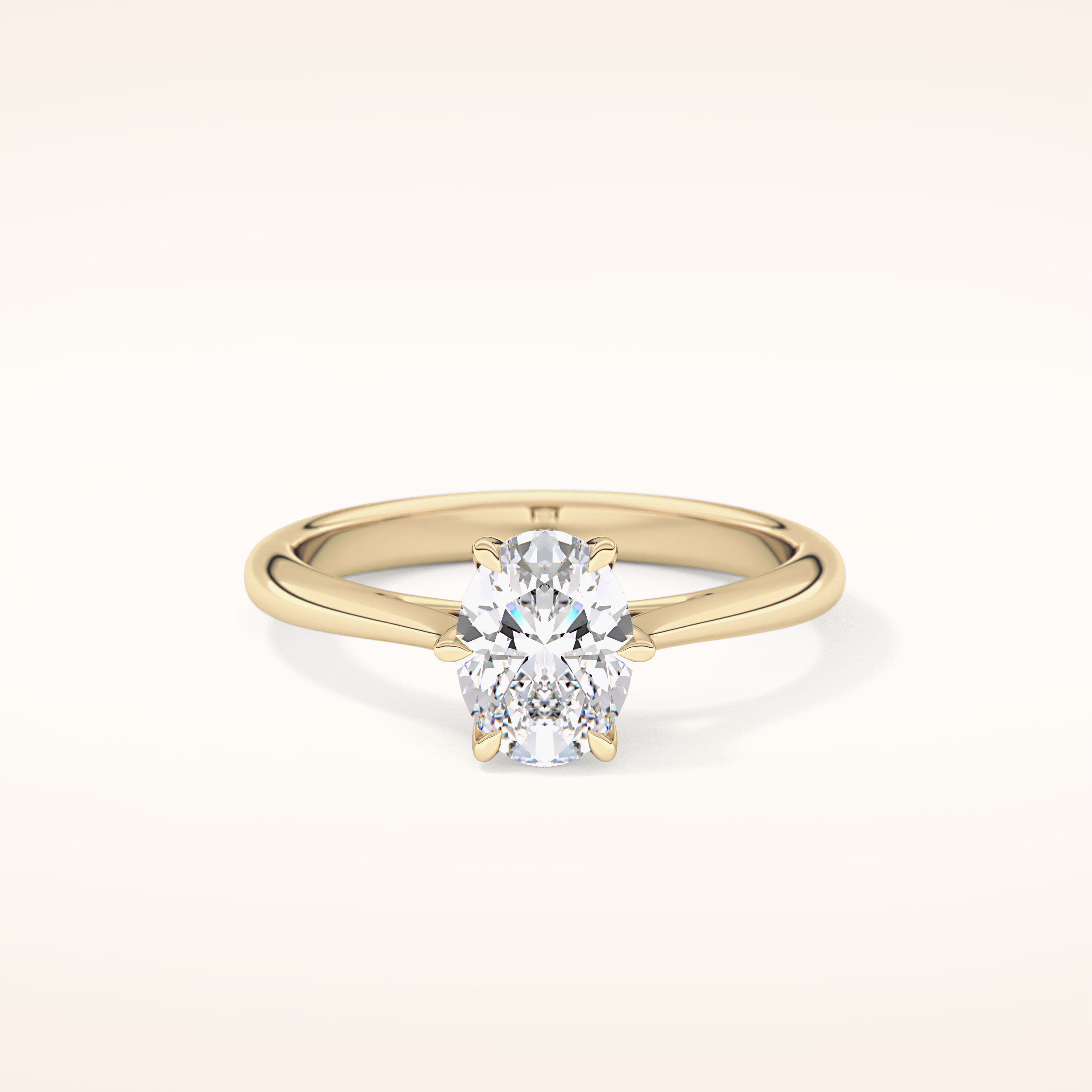 1 CT Oval Shaped Solitaire Moissanite Engagement Ring
