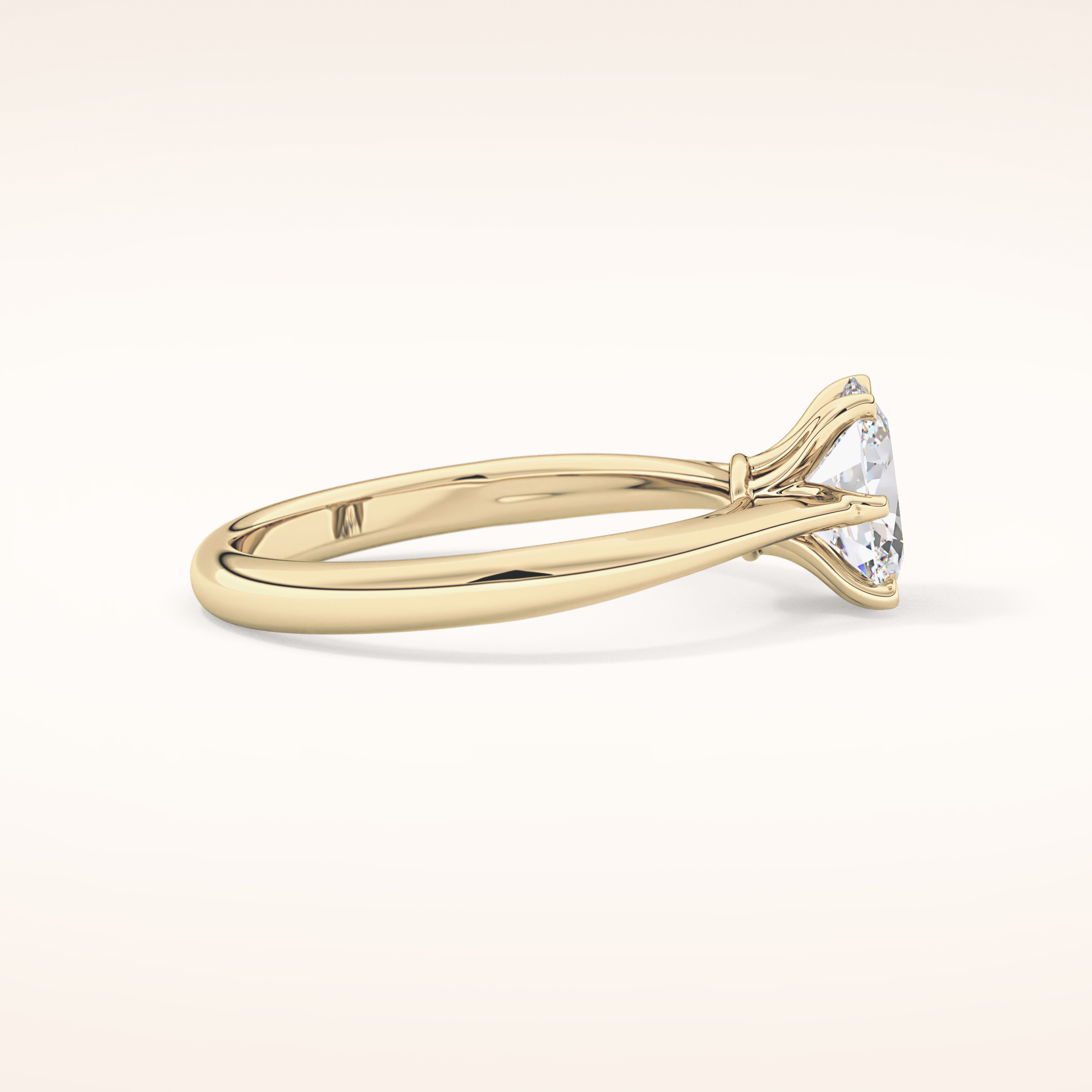 1 CT Oval Shaped Solitaire Moissanite Engagement Ring